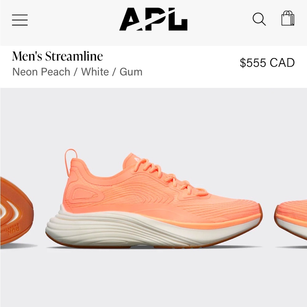 APL Men's Streamline Neon Peach Sneakers